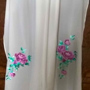 Hand silk embroidered scarf